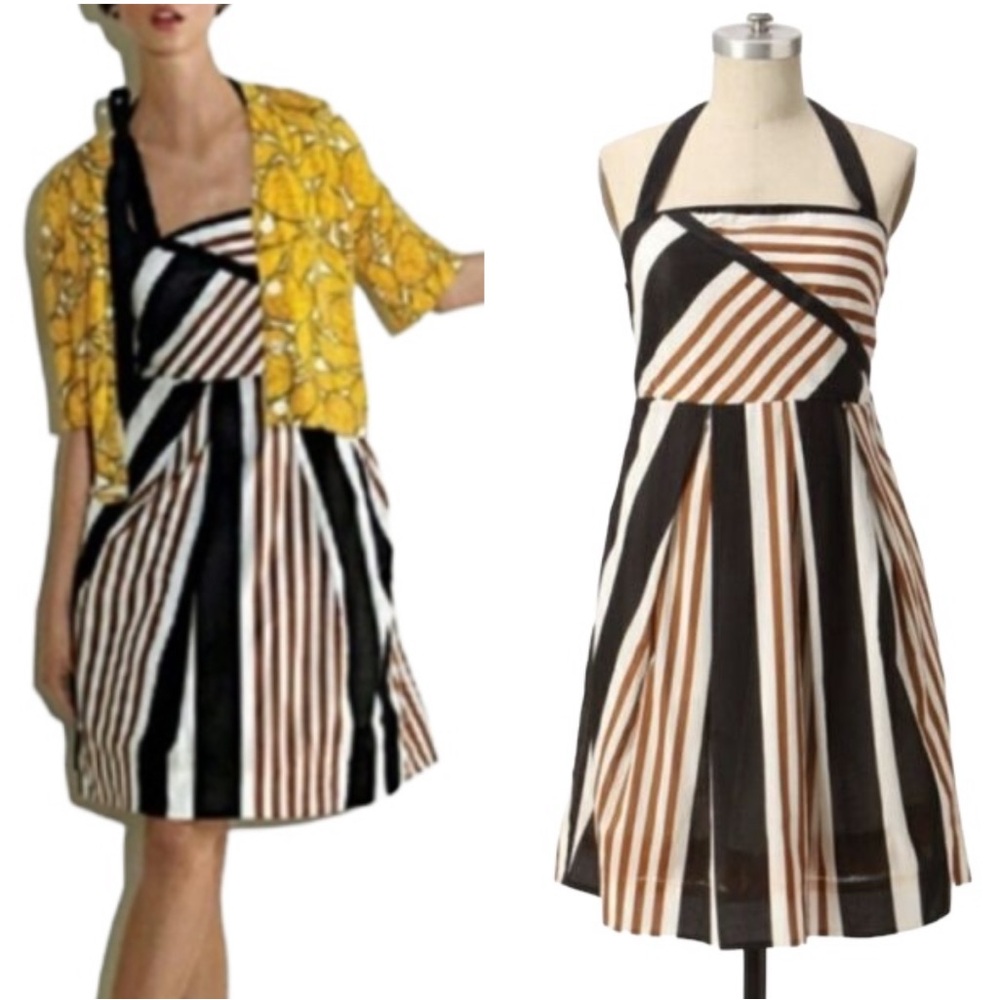 Anthropologie Moulinette Soeurs Edges Angles Striped Halter Slip Dress - 4